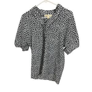 Michael Kors Blouse Butterfly Novelty Print Casual Preppy Minimal Mute Modest S